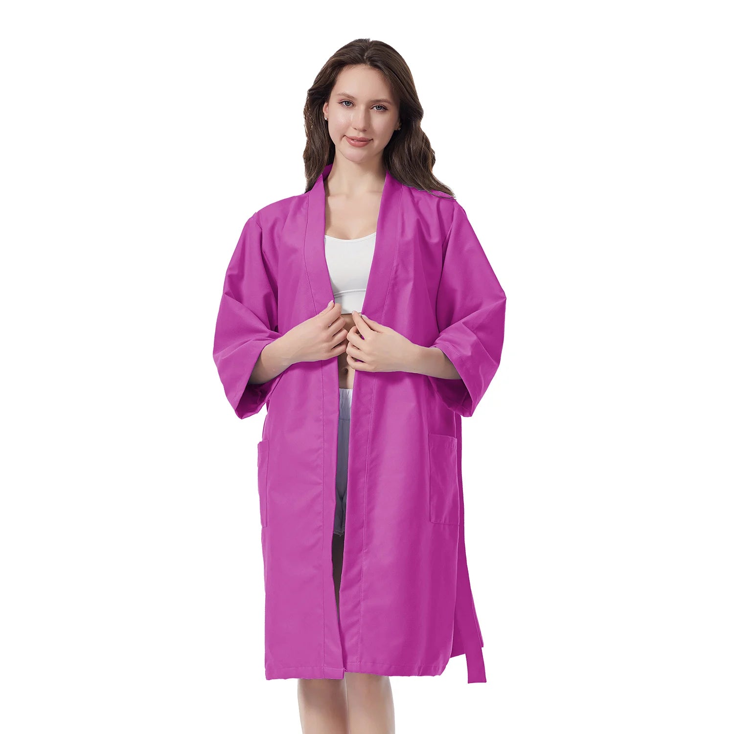 peignoir de bain en microfibre fushia