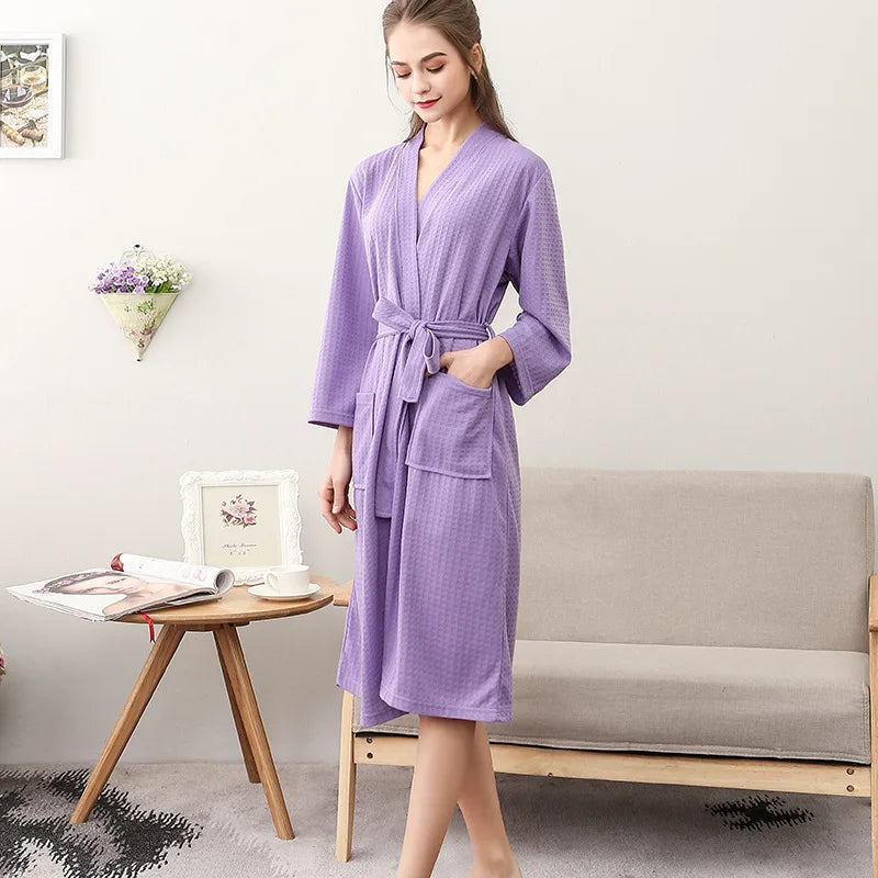 peignoir de bain en microfibre pour femme violet