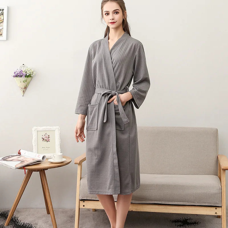 peignoir de bain en microfibre pour femme gris