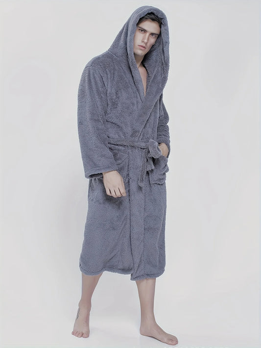 peignoir de bain épais homme gris