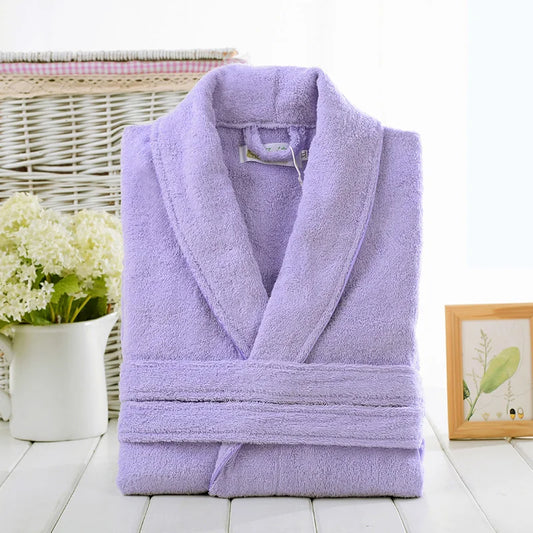 peignoir de bain éponge violet
