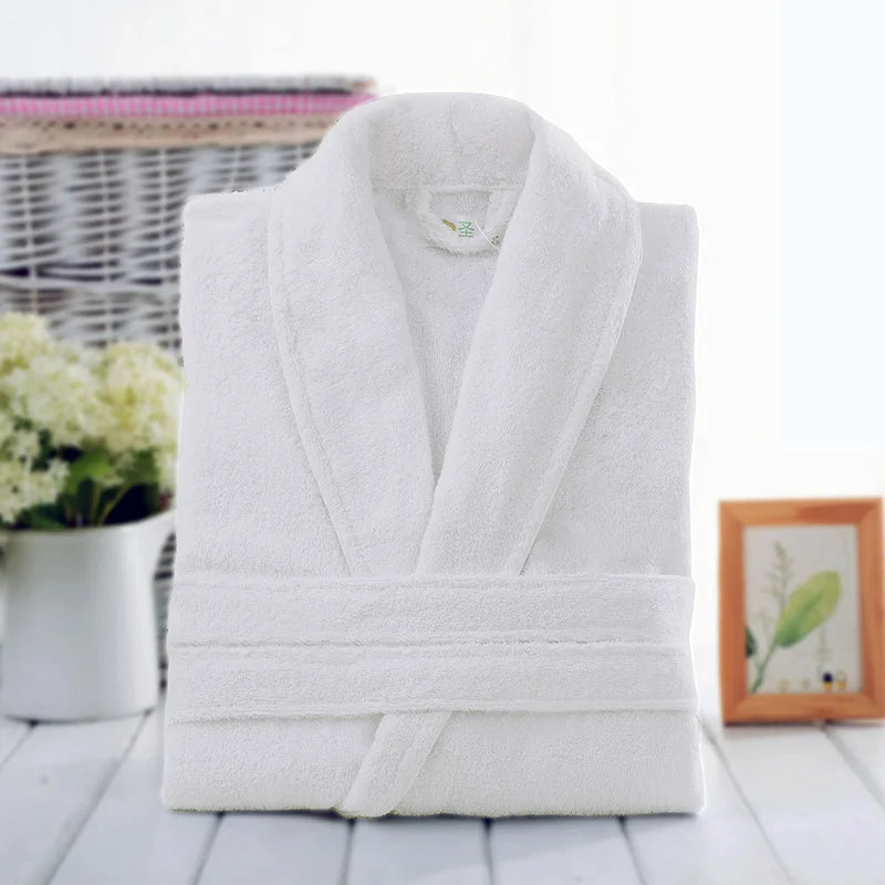 peignoir de bain éponge blanc