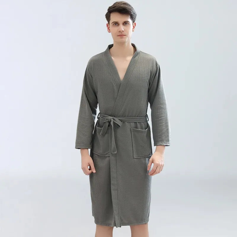 peignoir de bain eponge adulte gris homme