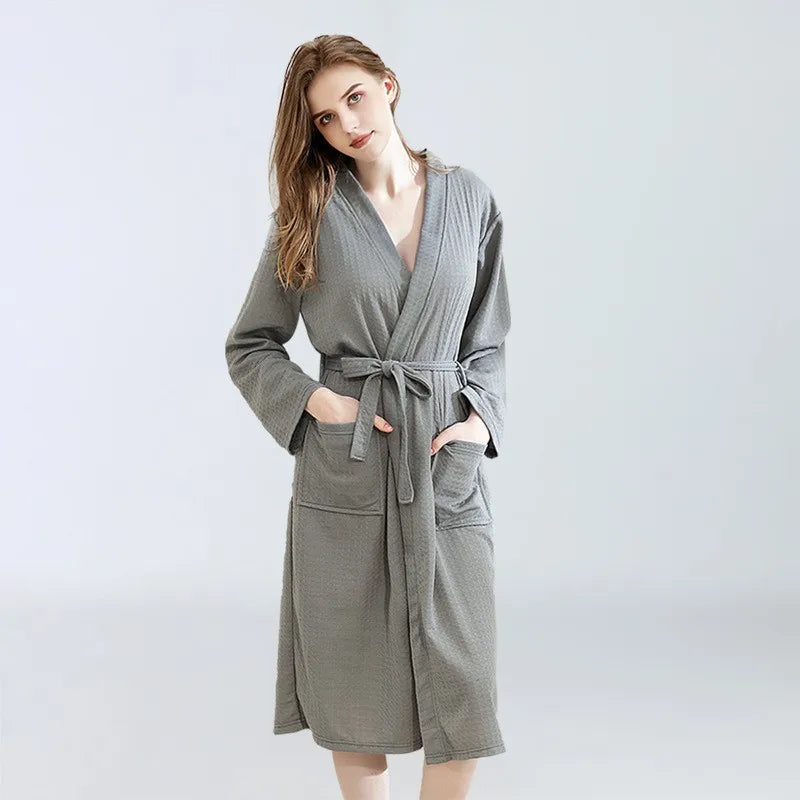 peignoir de bain eponge adulte gris femme