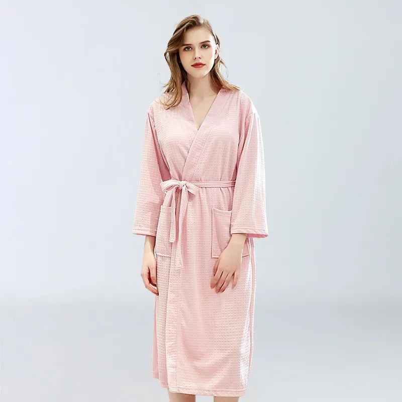 peignoir de bain eponge adulte rose femme
