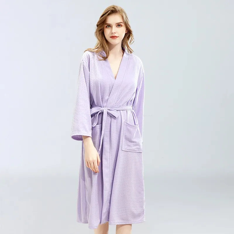 peignoir de bain eponge adulte violet femme