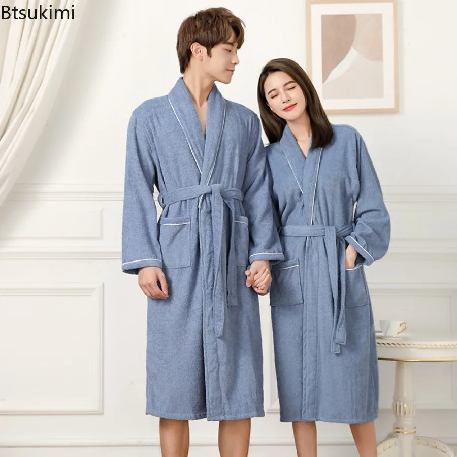 peignoir de bain éponge femme gris bleu