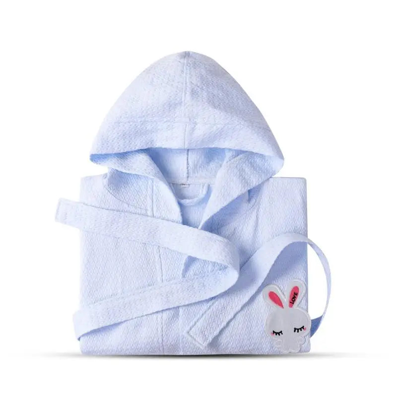 peignoir de bain éponge garcon bleu ciel