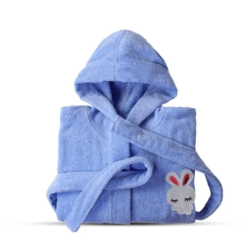 peignoir de bain éponge garcon bleu