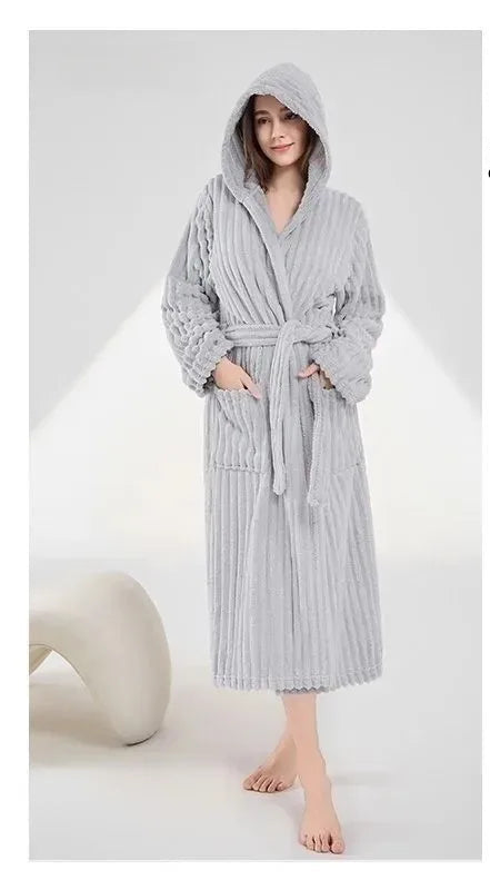 peignoir de bain femme gris
