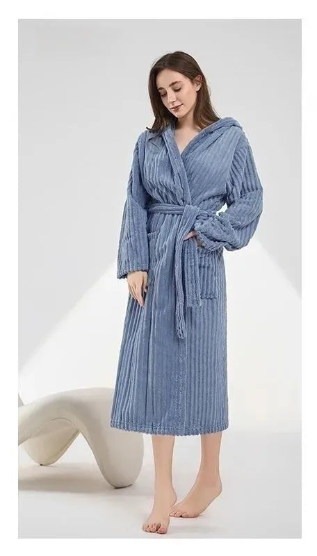 peignoir de bain femme bleu