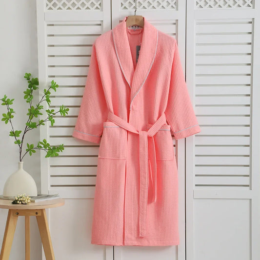 peignoir de bain femme coton eponge rose