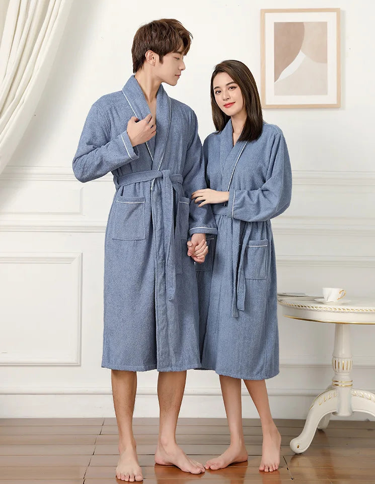 peignoir de bain femme haute de gamme bleu gris