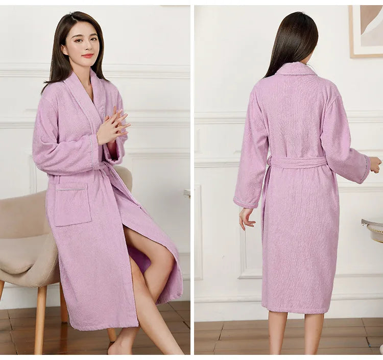 peignoir de bain femme haute de gamme rose violet