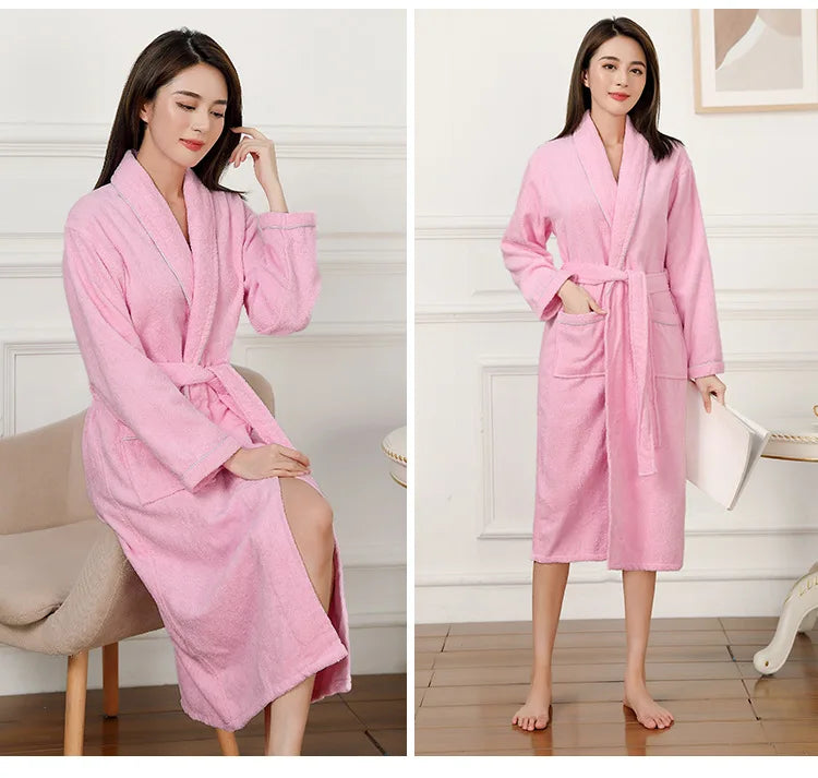 peignoir de bain femme haute de gamme rose bonbon