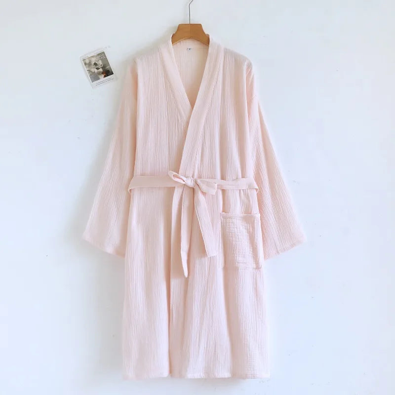 peignoir de bain femme léger rose