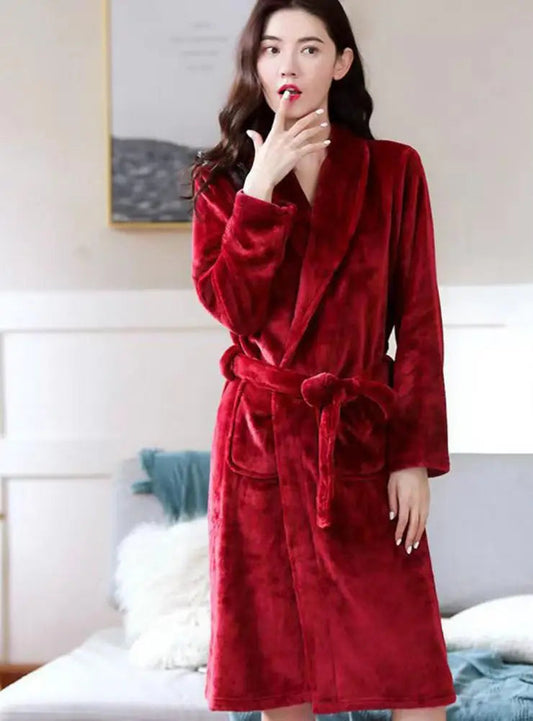 peignoir de bain femme rouge