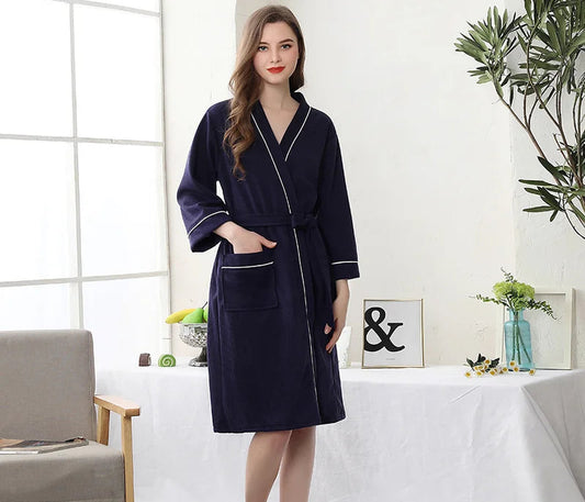 peignoir de bain femme xxl bleu marine