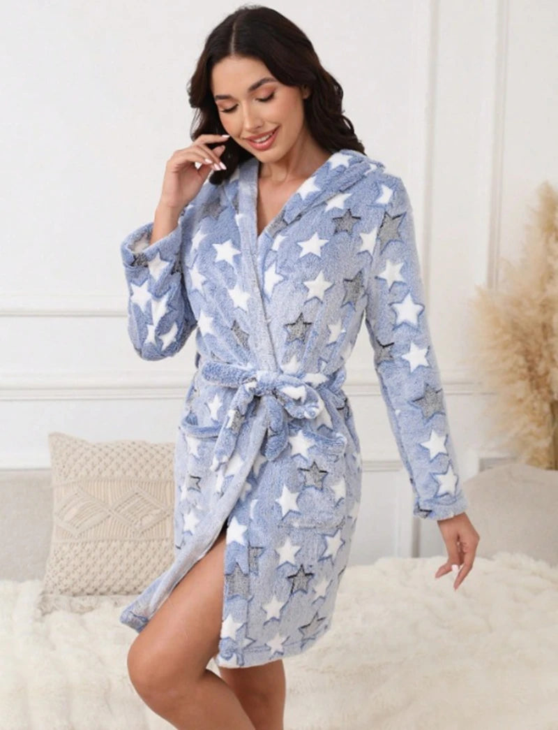 peignoir de bain fille 12 ans bleu étoile