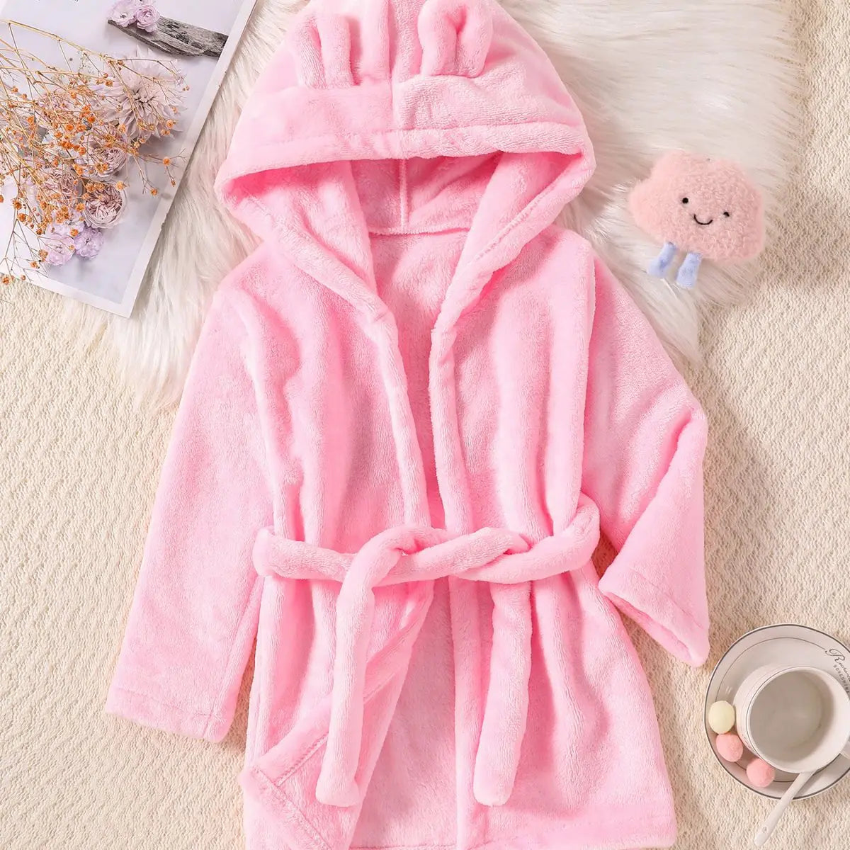 peignoir de bain fille 6 ans rose