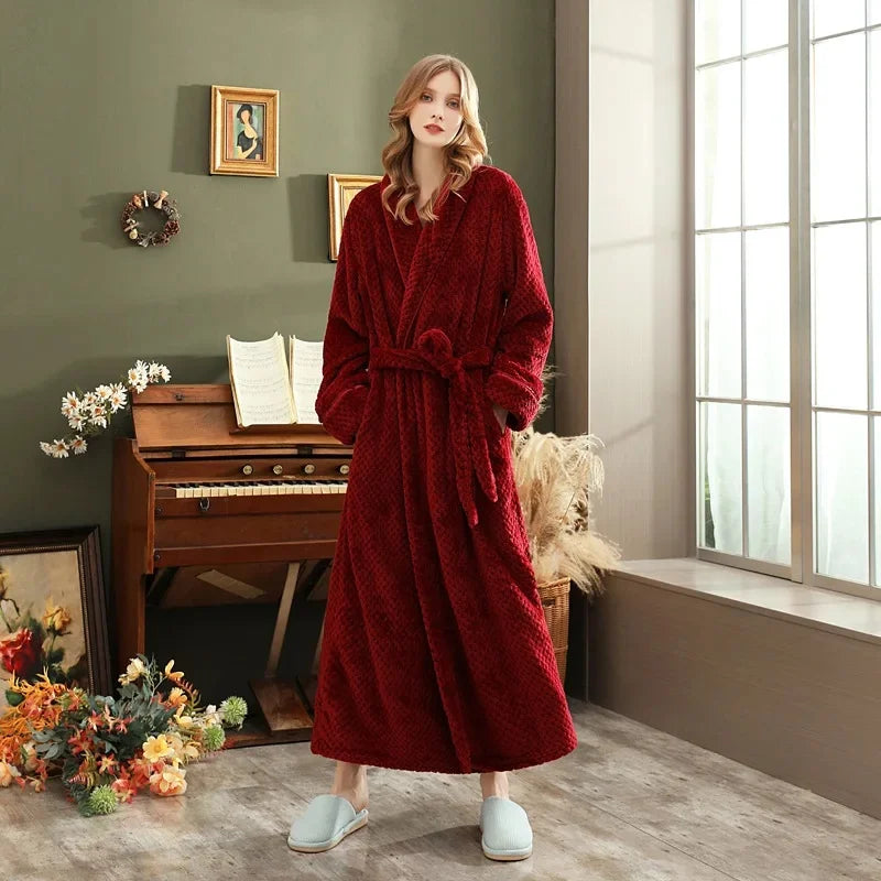 peignoir de bain grande taille rouge femme