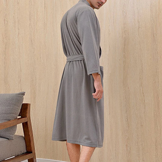 peignoir de bain homme court gris