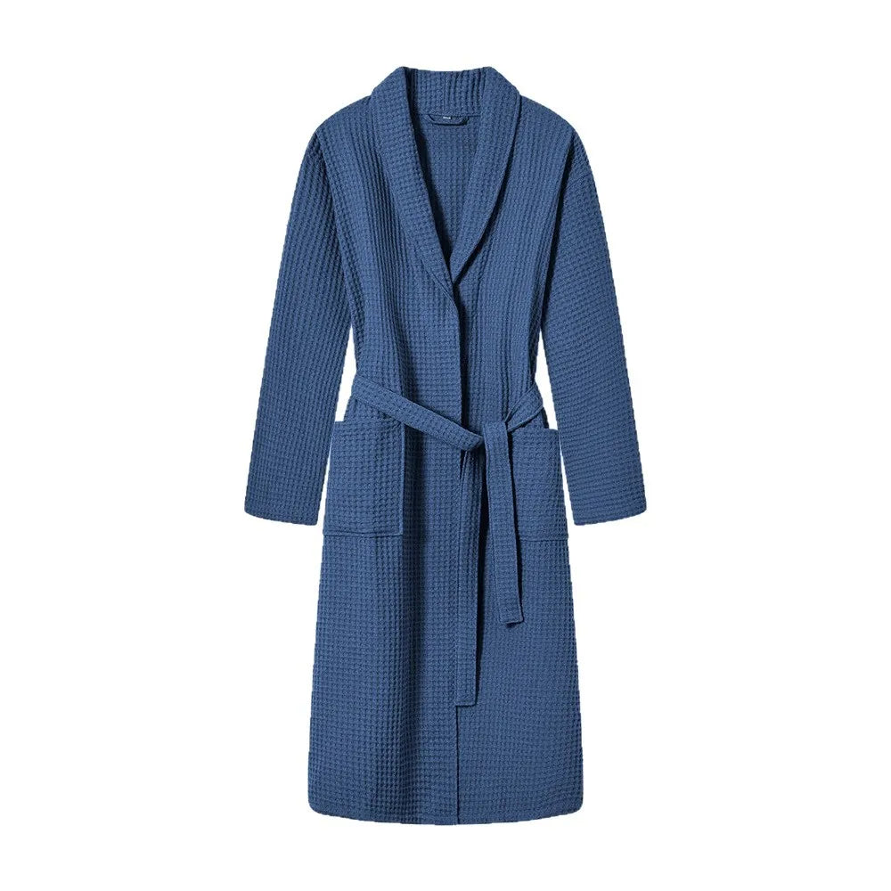 peignoir de bain homme éponge bleu