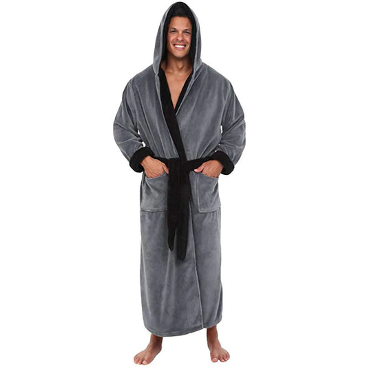 peignoir de bain homme grande taille gris