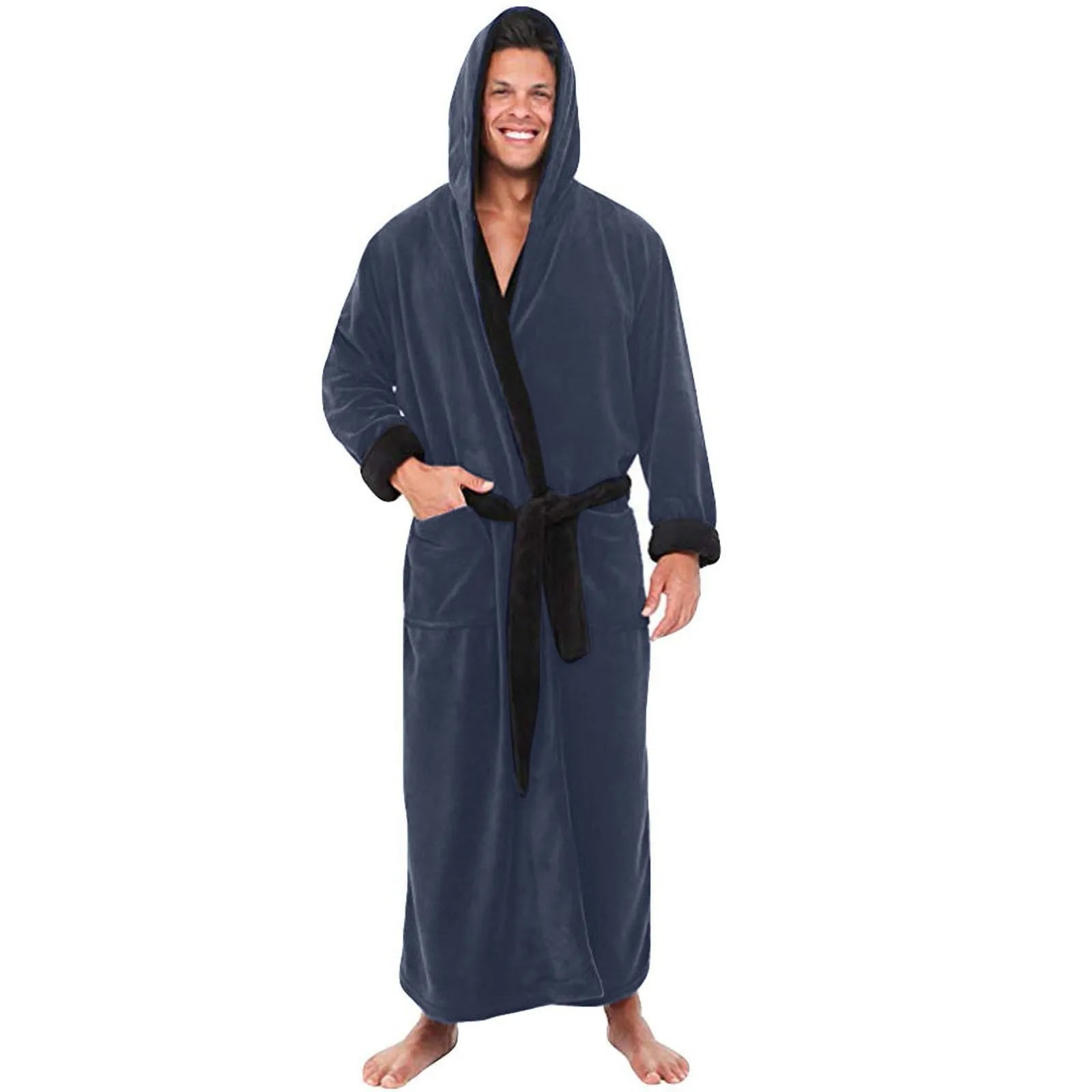 peignoir de bain homme grande taille bleu foncé