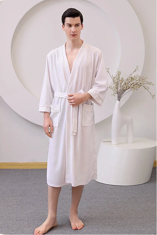 peignoir de bain homme grande taille éponge blanc 