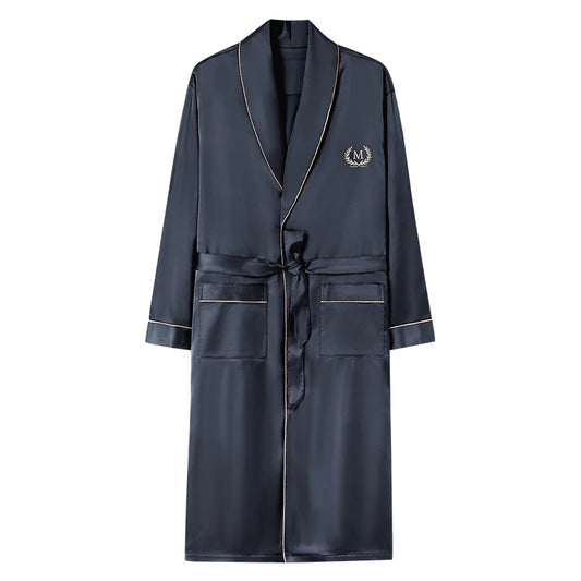 peignoir de bain homme luxe bleu marine