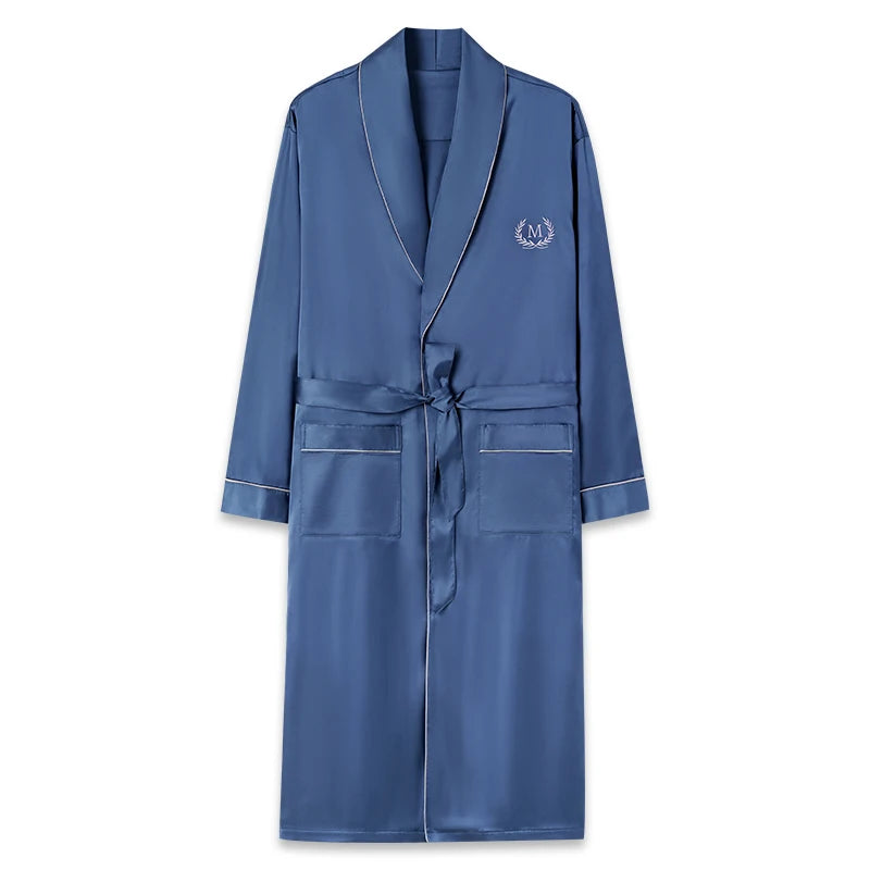 peignoir de bain homme luxe bleu roi
