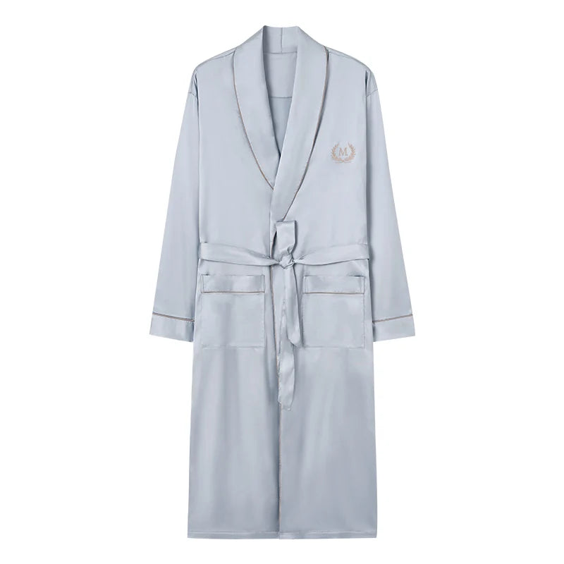 peignoir de bain homme luxe gris clair