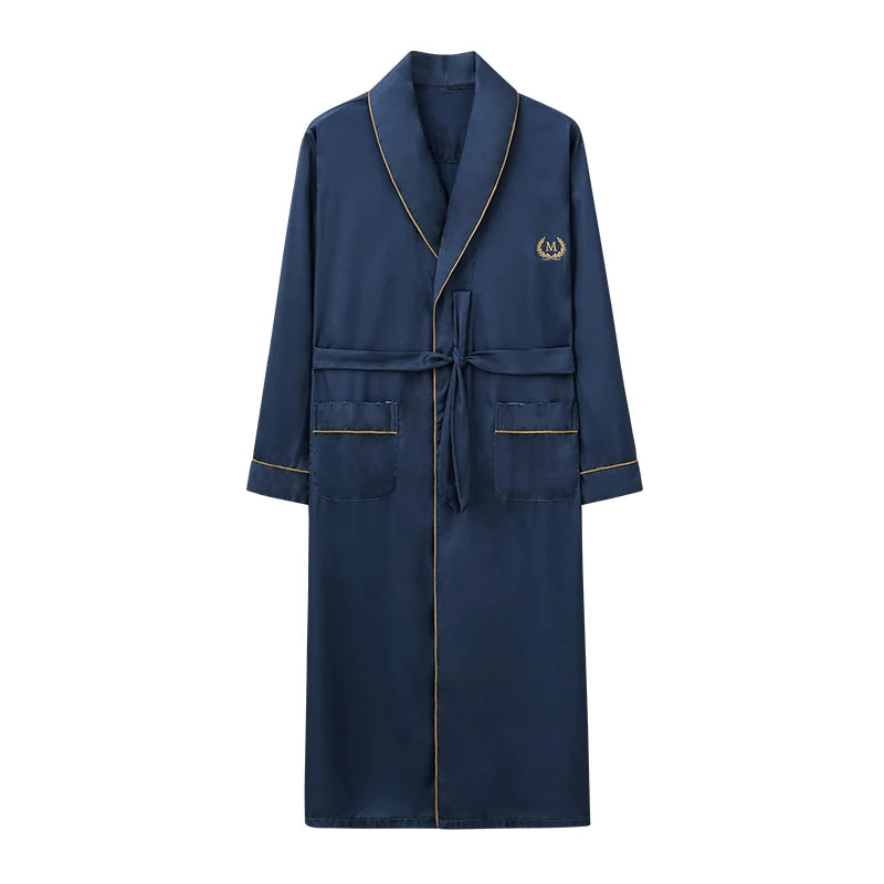 peignoir de bain homme luxe bleu foncé