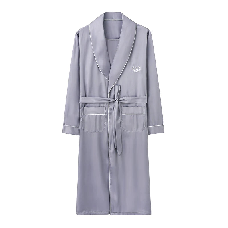 peignoir de bain homme luxe gris