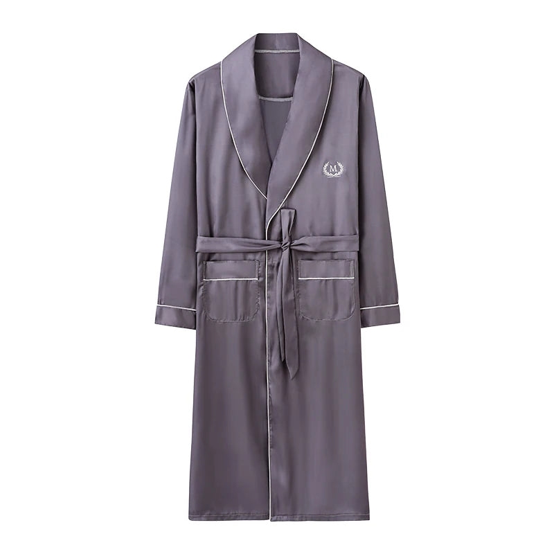 peignoir de bain homme luxe gris foncé