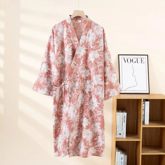 peignoir de bain japonais rose