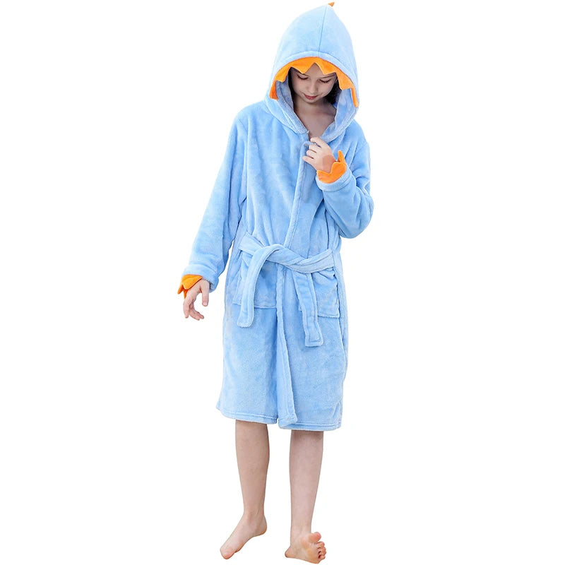 peignoir de bain junior bleu