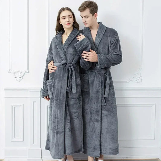 peignoir de bain long gris