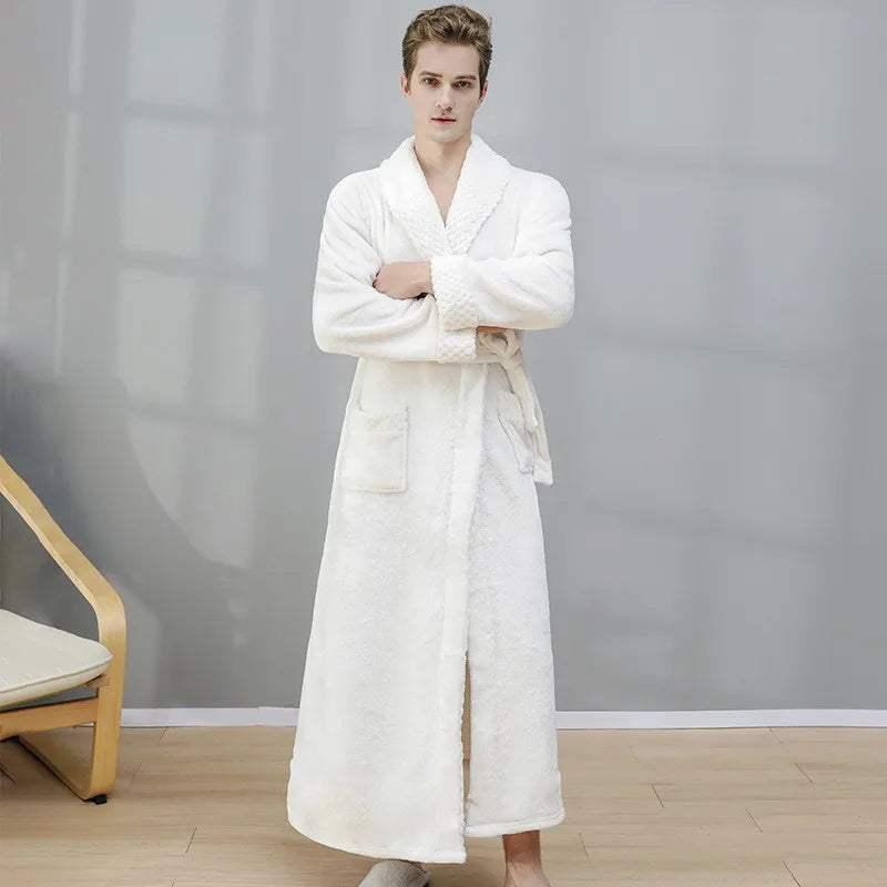 peignoir de bain long blanc homme