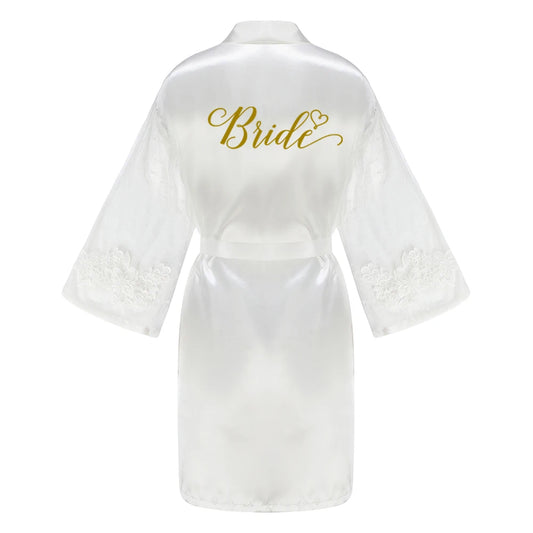 peignoir de bain mariage mariée or