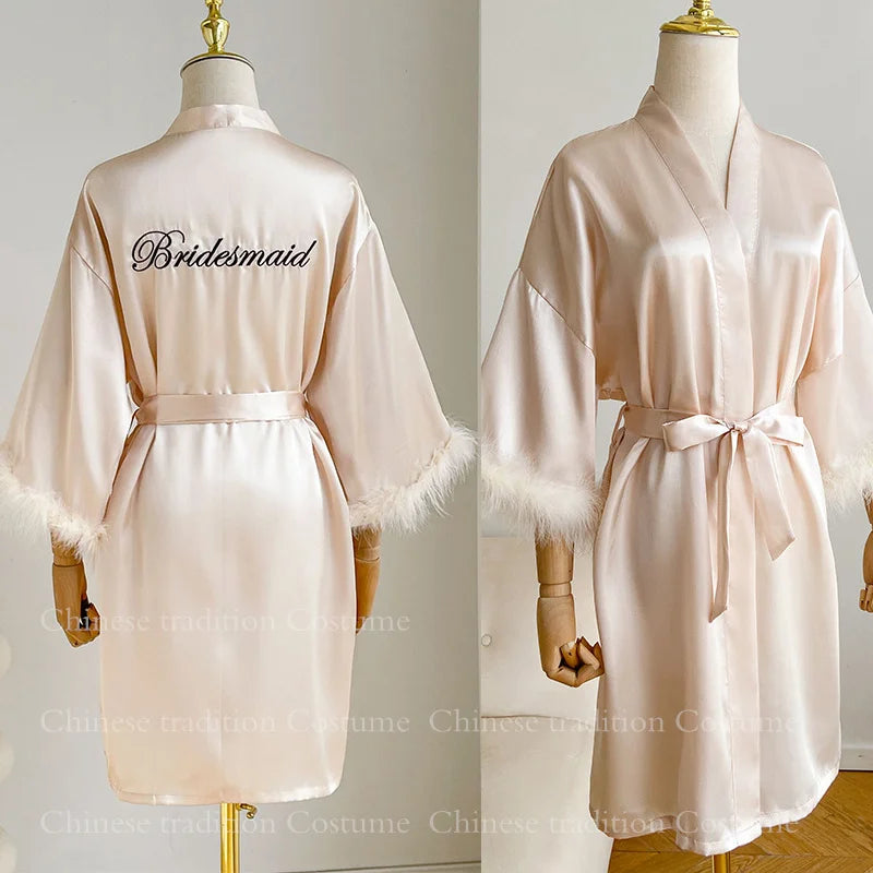 peignoir de bain mariée champagne demoiselle d'honneur