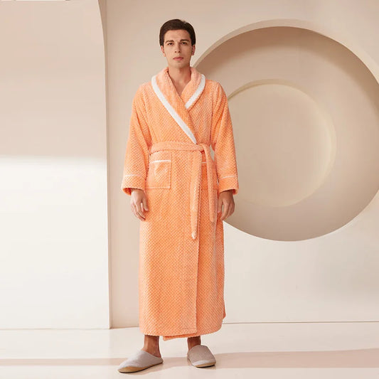 peignoir de bain orange homme