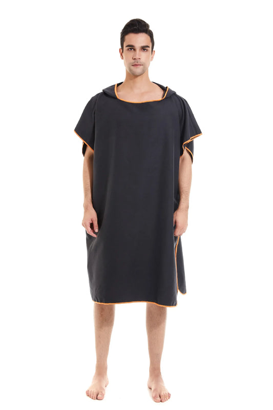 peignoir de bain piscine noir