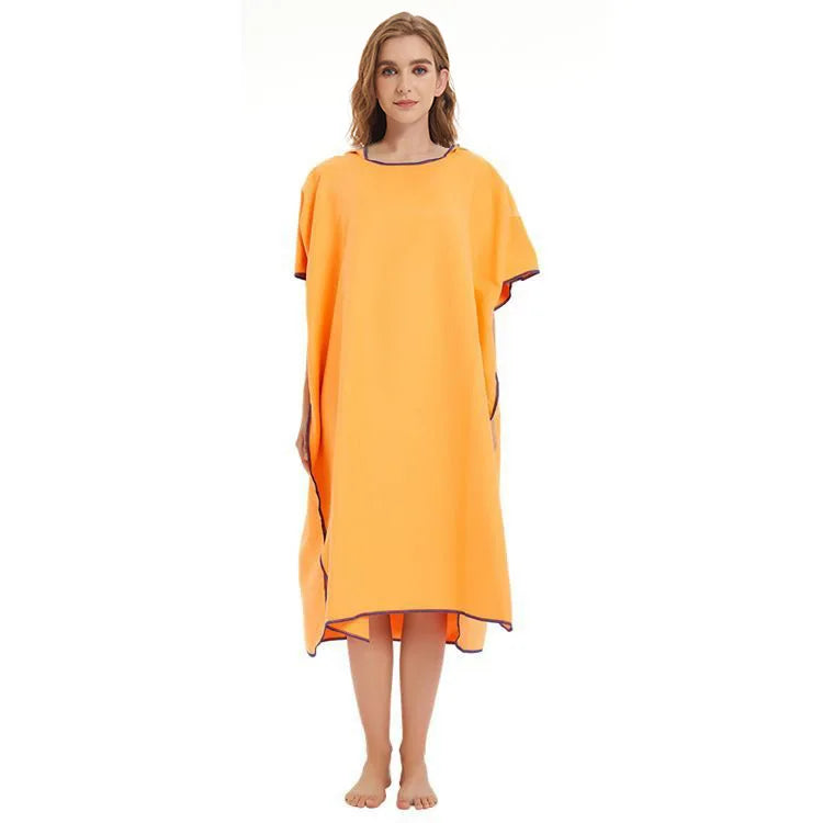peignoir de bain piscine jaune orange