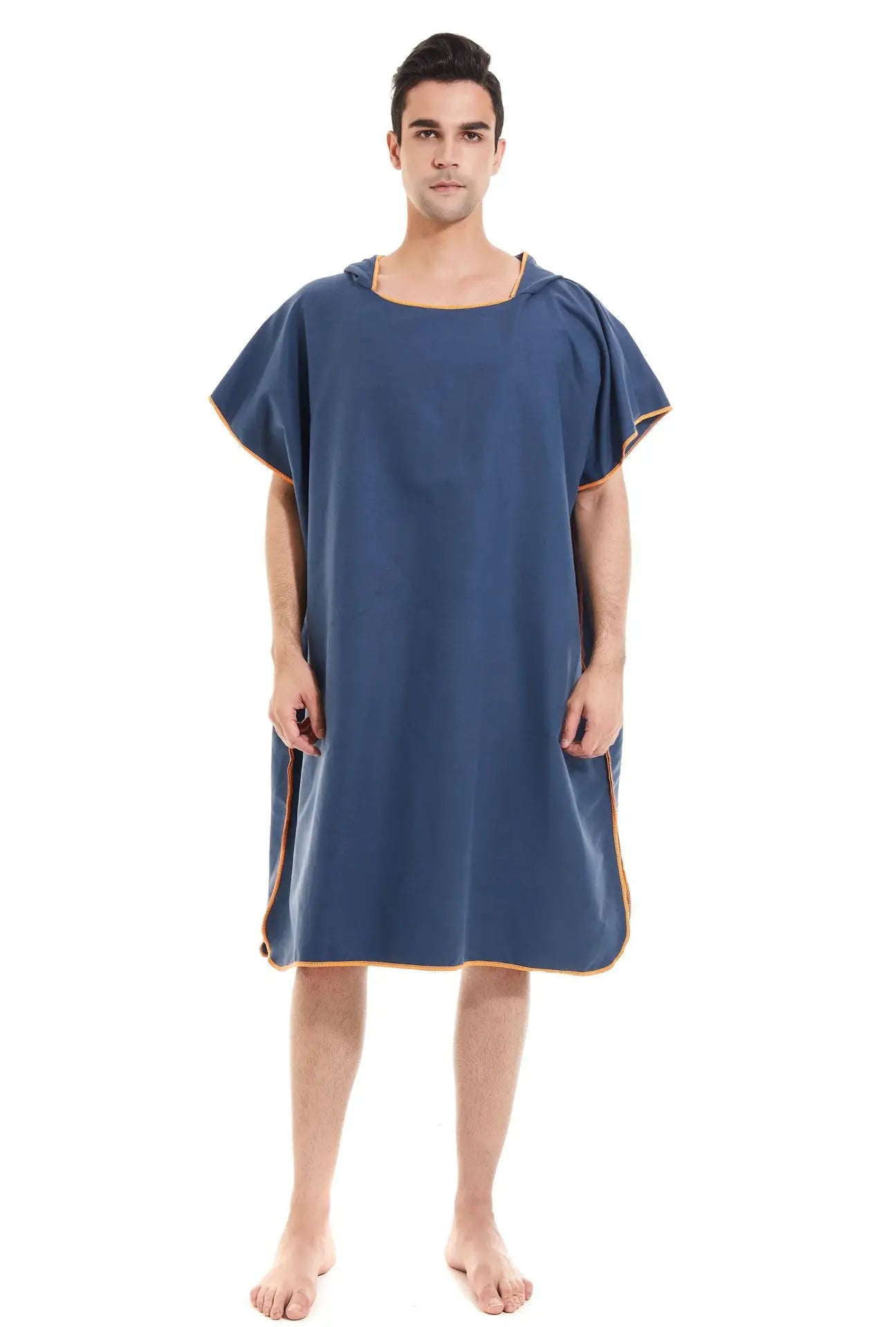 peignoir de bain piscine bleu marine