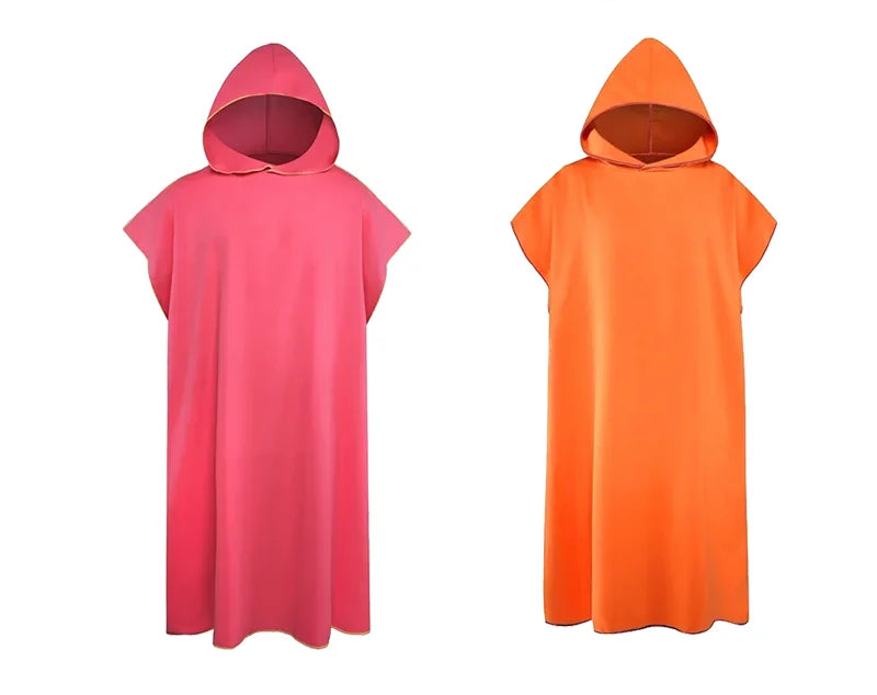 peignoir de bain plage x2 rose et orange
