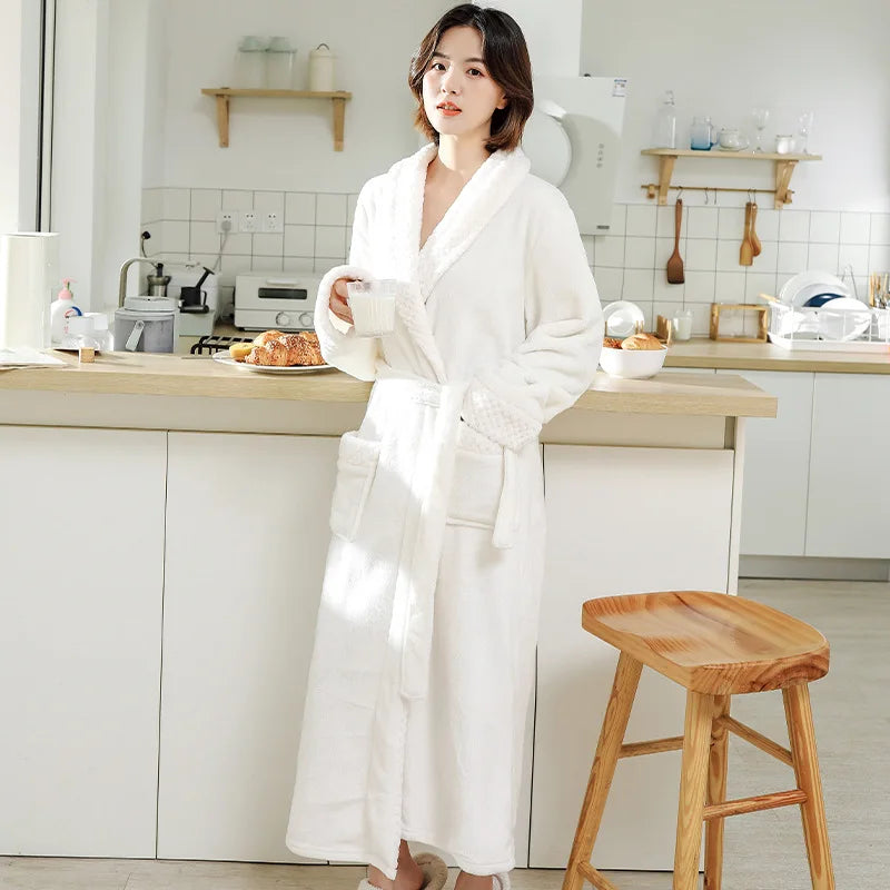 peignoir de bain polaire blanc femme