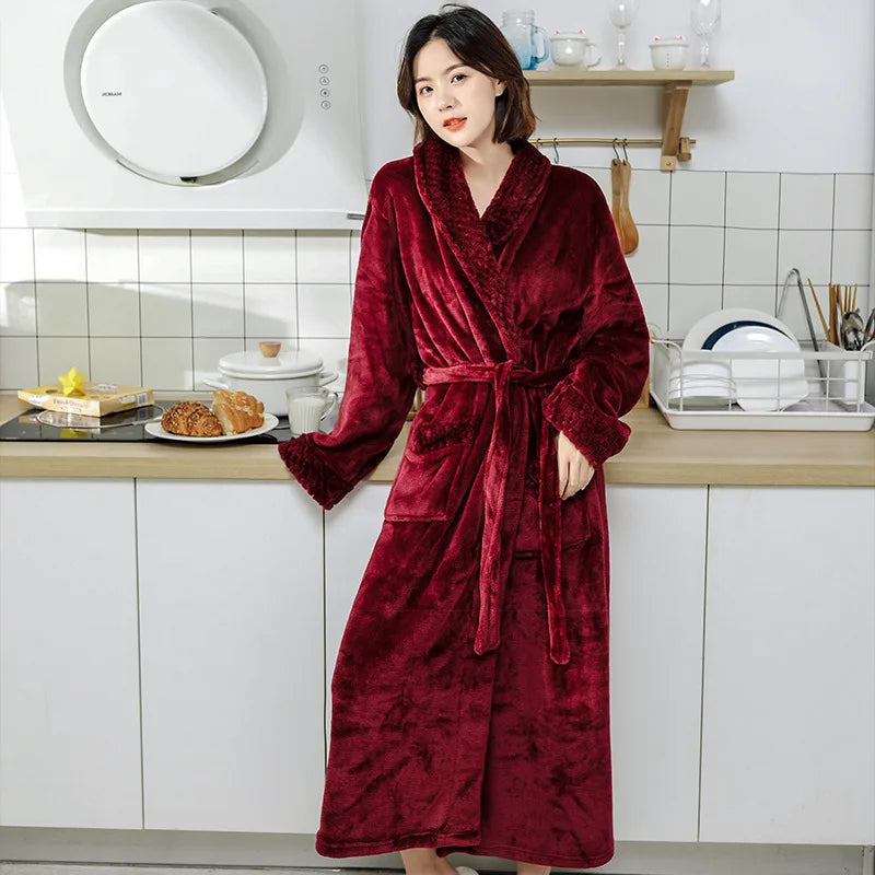 peignoir de bain polaire rouge femme