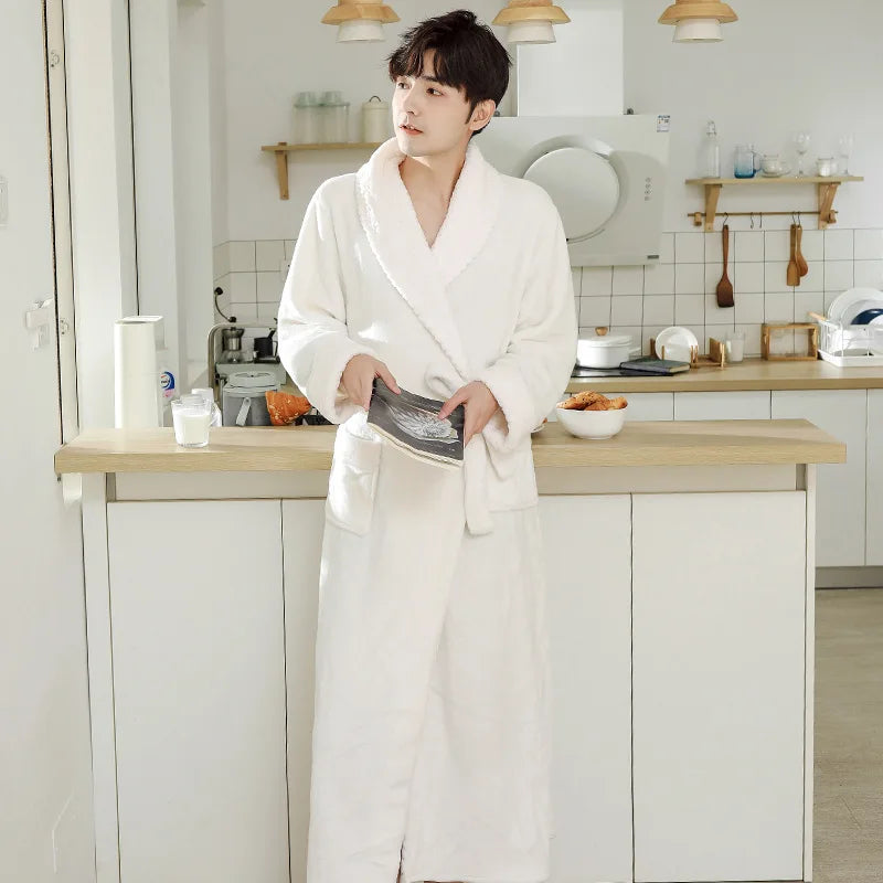 peignoir de bain polaire blanc homme
